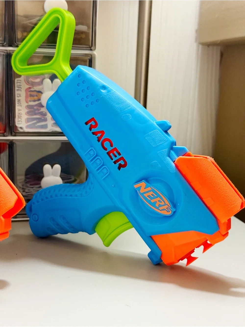 Nerf Junior Elite Racer Blaster Dart Gun set of 2 with 4 Foam Suction Darts GUC